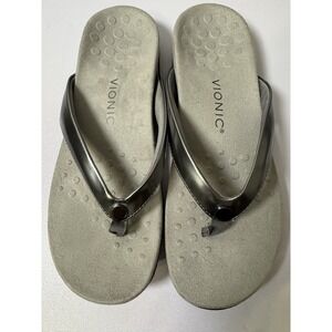 VIONIC Dillon Shine Rose Gold Womens Platform Thong Sandal Size 9